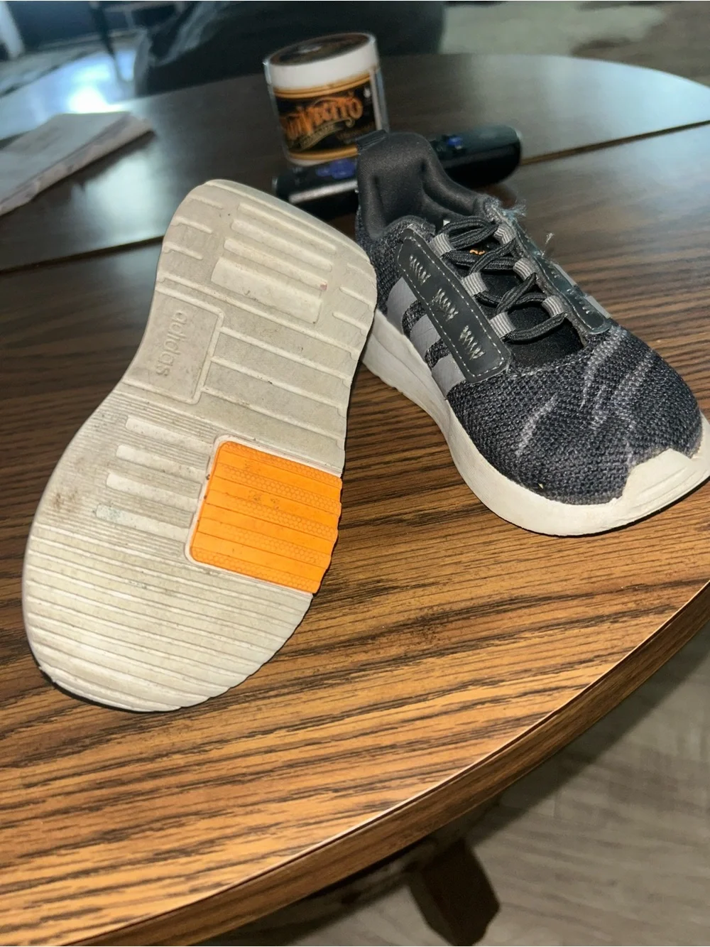 adidas Kids Gray and Orange Slip-On Sneakers